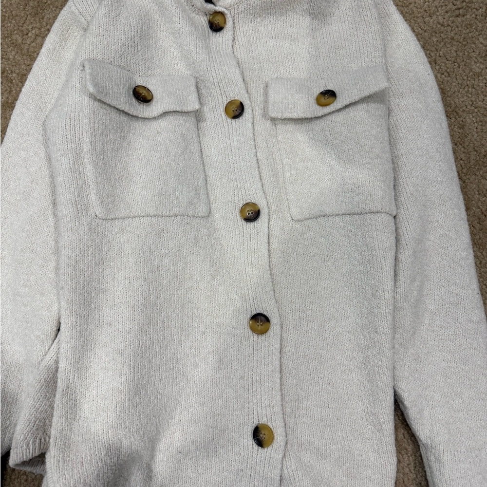 Cozy Gray Cardigan with Button Details